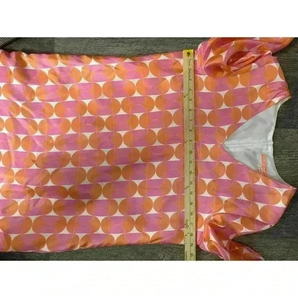 Vilagallo Arken Silk Dress Geometric Print V Neck Long Sleeve Mod Retro - Picture 9 of 12